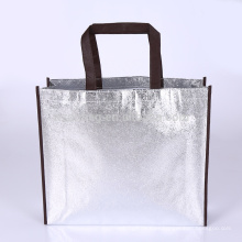 Reutilizable no tejido laminado metálico promocional de la bolsa de asas de las compras del bolso para el supermercado